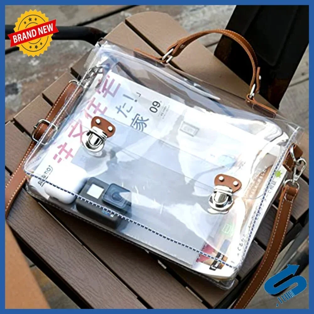 Clear PVC Stadium Backpack Convertible Satchel Crossbody Bag Unisex